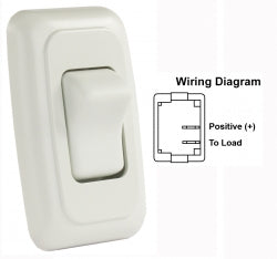 Switch Assembly Single On/off Rocker Switch With Bezel, White 3412005 *