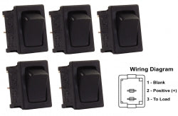 Mini 12 V On/ Off Switch Black/ Black 5/pk 3612781