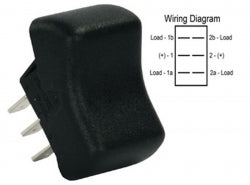 DPDT On/on Rocker Switch, Black 3613055 *