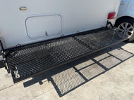RV Bumper C Folding Storage Rack Heavy Duty Steel with Rugged Truck Bed Finish 72" x 20" Made in The USA
