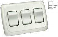 Switch Assembly Triple On/off Rocker Switch With Bezel, White 3412025 *