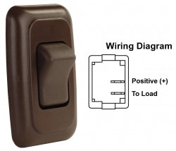 Switch Assembly Single On/off Rocker Switch With Bezel, Brown 3612135 *