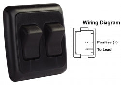 Switch Assembly Double On/off Rocker Switch With Bezel Black 3612235