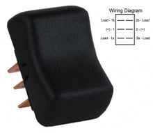 RV Double Pull Double Throw DPDT On/Off/ On Momentary Rocker Switch, Black 3613025