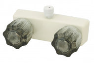 Shower Faucet Valve - 4" Non-Metallic w/smoke acrylic handles and biscuit finish - 5333353