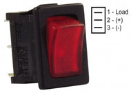 SWITCH MINI ILLUMINATED RED/BLACK 12V 1/PKG 3612765
